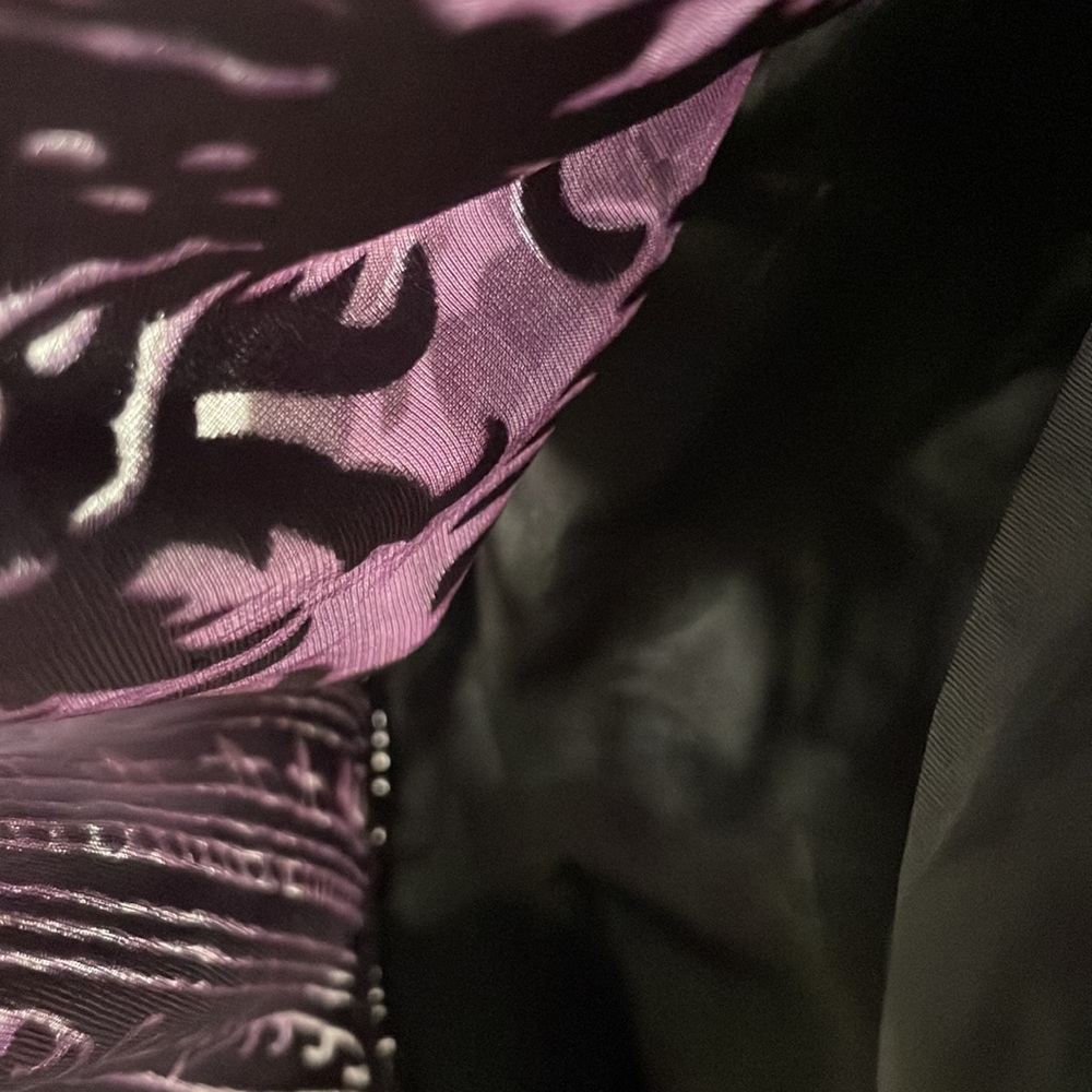 Max Studio Burnout Velvet Halter Plum Dress - Picture 10 of 15